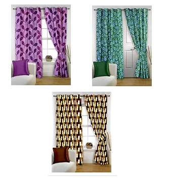 India Desire : Amazon Curtains Offer: Get Upto 80% Off On Pack Of 4 Door & Window Curtains From Rs 349
